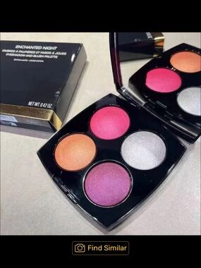 CHANEL Enchanted Night Eyeshadow & Blush Palette — Pink, Orange, Silver, Purple